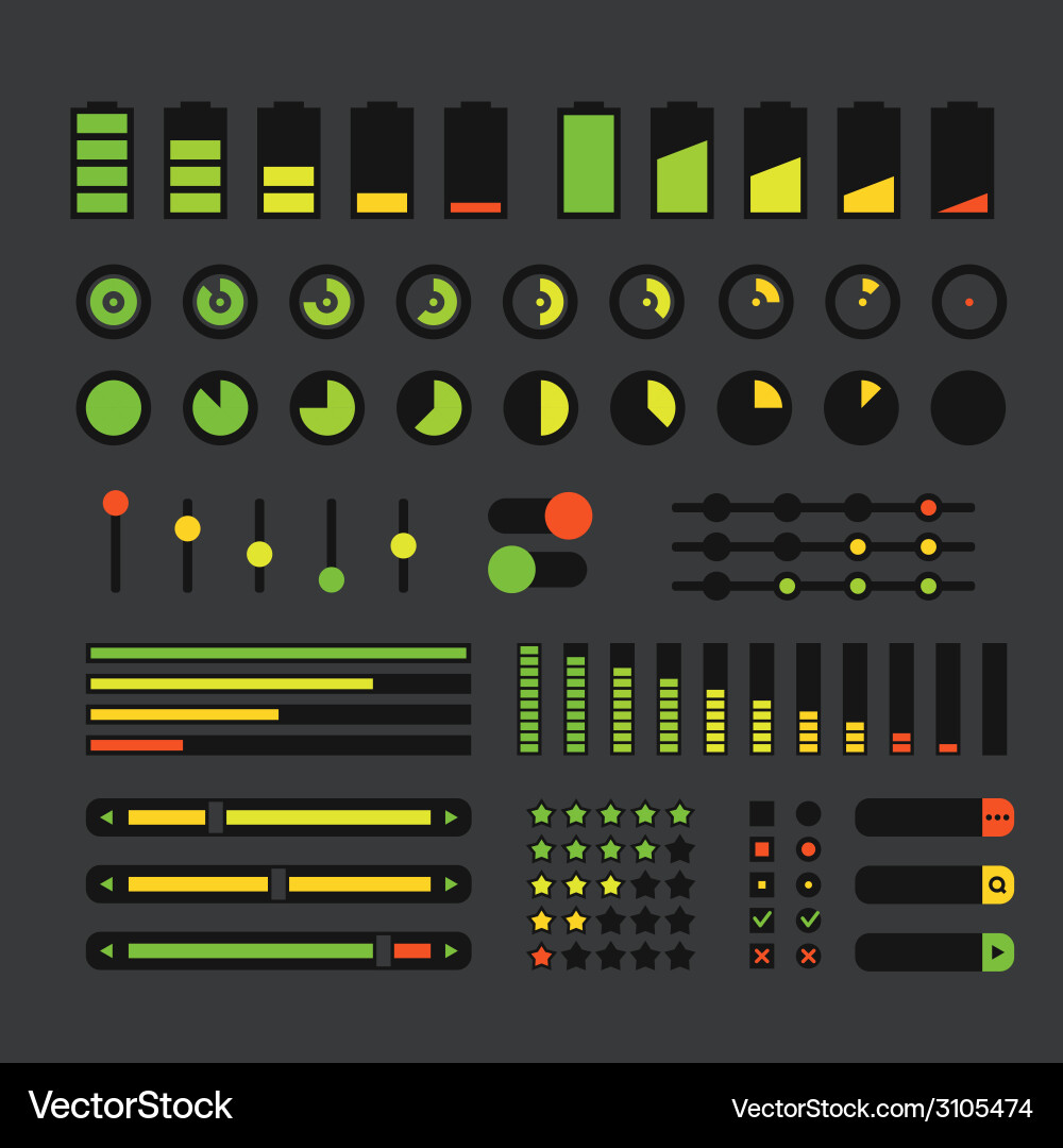 Different interface design elements Vector Image