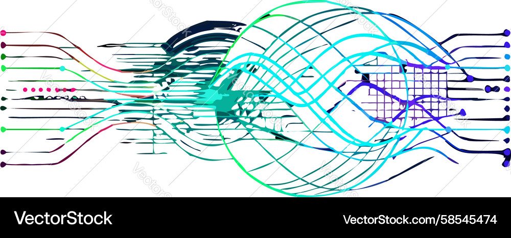 Dynamic Global Connection Sphere Vector Image