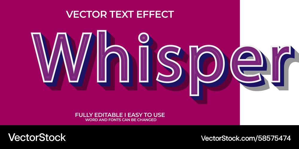 Editable 3d text effect Editable 3d text effect Vector Image