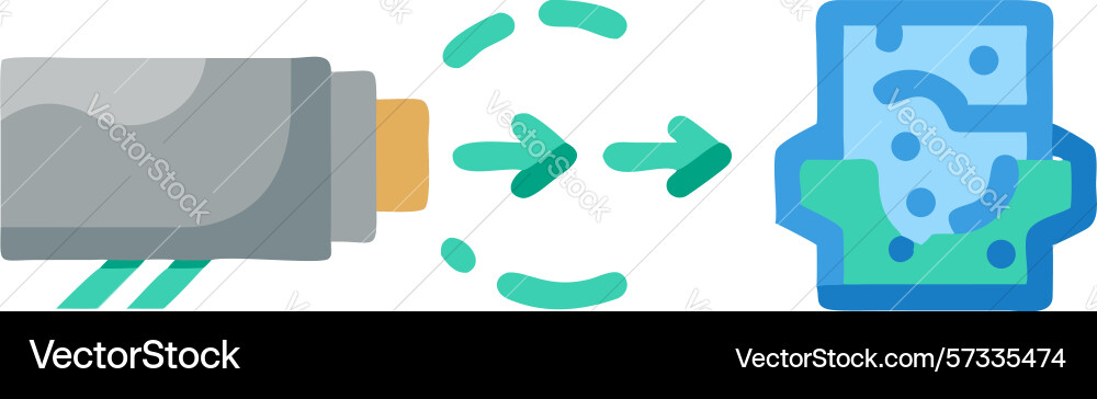 Energy transformation input to output flow system vector image
