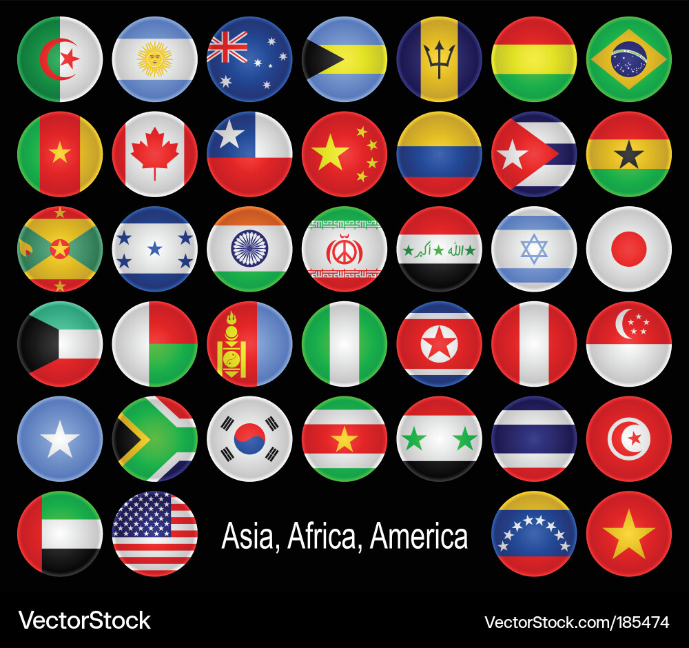 Flags buttons Vector Image