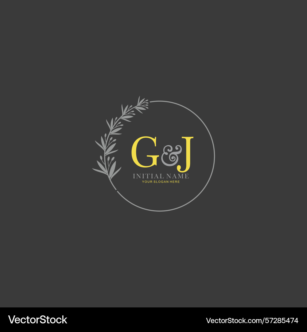 Gj initial logo templates with botanical elements Gj initial logo templates with botanical elements vector image