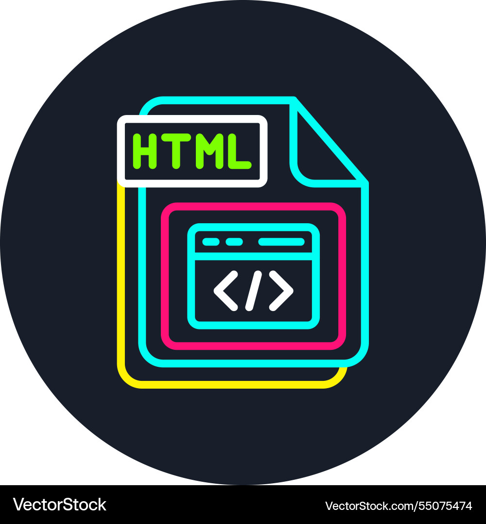 Html line multi color icon vector image