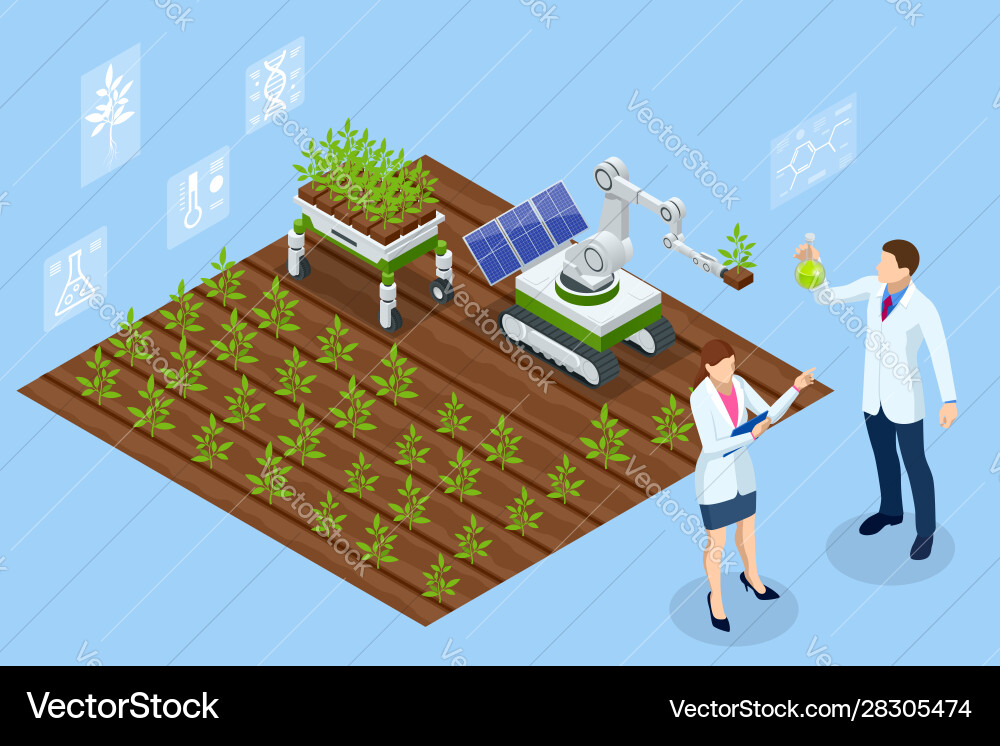 Isometric concept laboratory exploring new Isometric concept laboratory exploring new vector image
