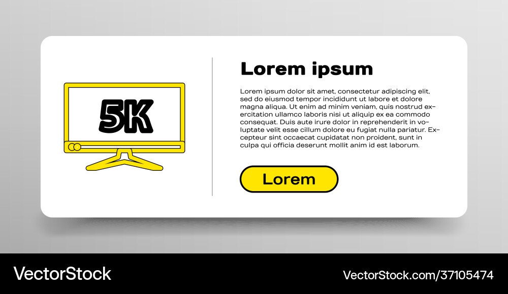Line computer pc monitor display with 5k video Line computer pc monitor display with 5k video Vector Image