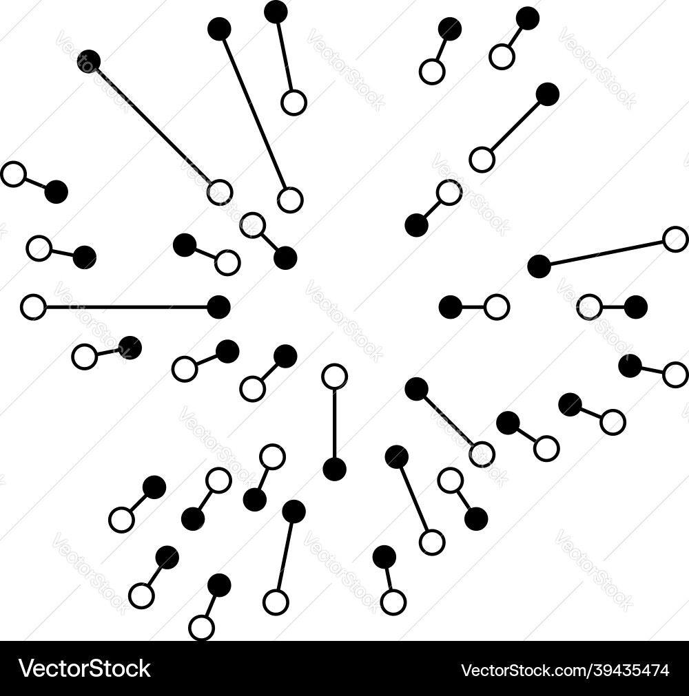 Radial radiating lines with nodes nodal points Radial radiating lines with nodes nodal points Vector Image