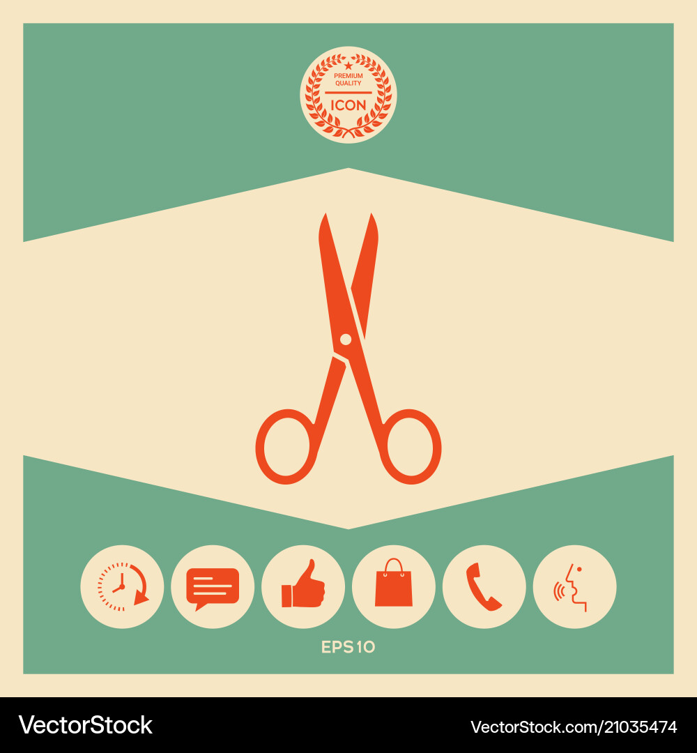 Scissors Icon - Cutting Tool Vector Image