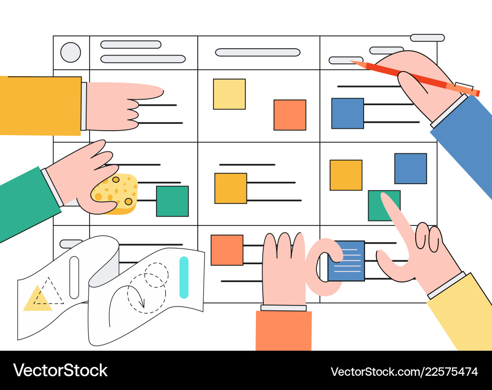 Scrum task board - agile Scrum task board - agile Vector Image