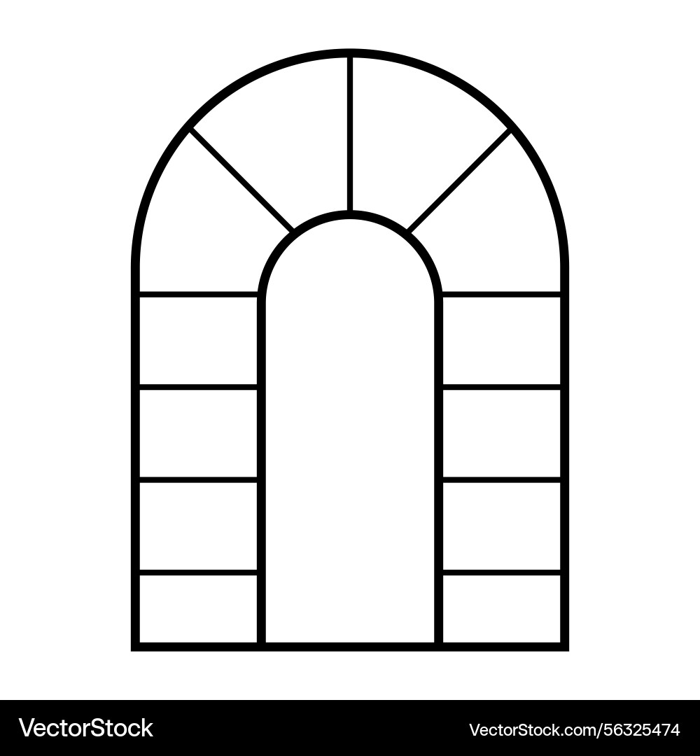 Window frame in elegant style with arch Vector Image