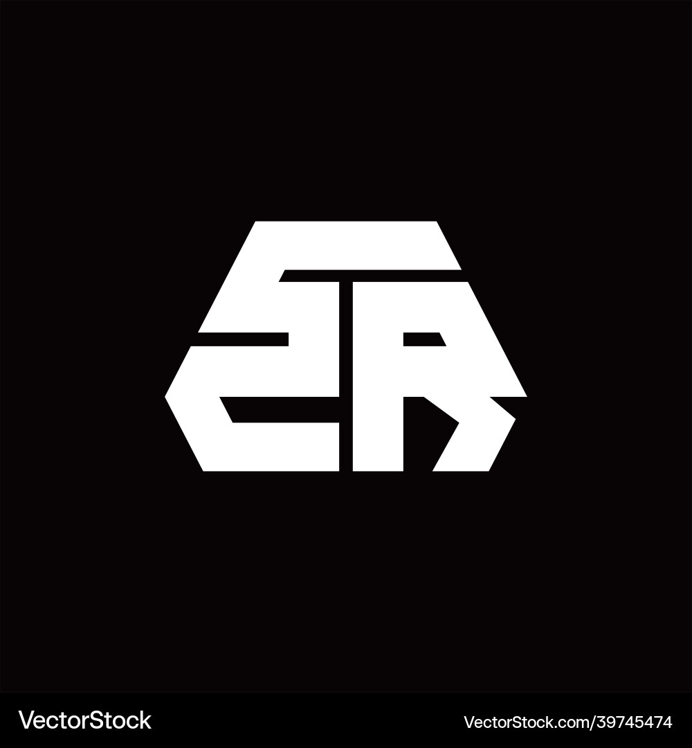 Zr logo monogram with octagon shape style design Vector Image