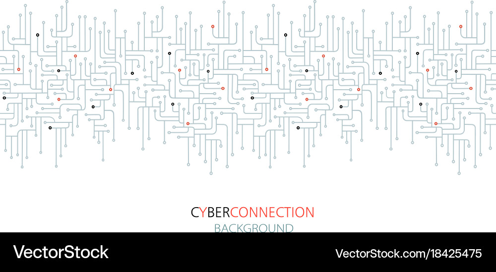 Cyber connection electronic circuit background Vector Image