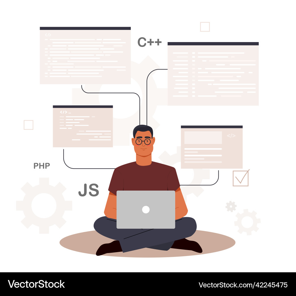 Entwickler oder Programmierer Entwickler oder Programmierer vektorbild