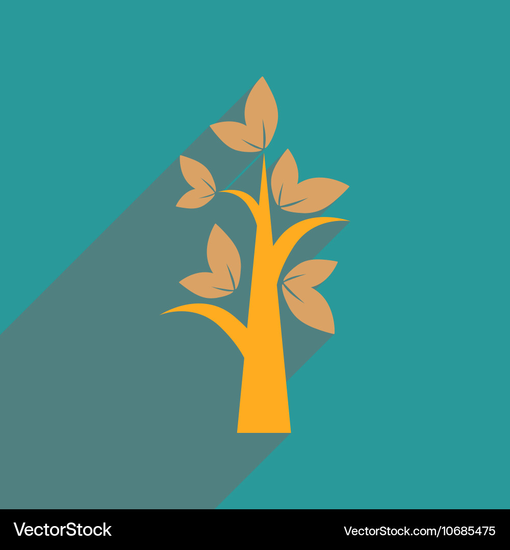 Flat web icon with long shadow tree Vector Image
