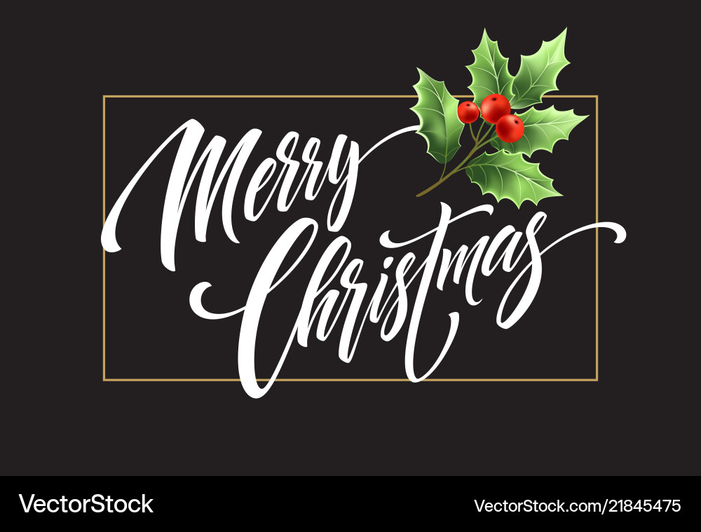 Frohe Weihnachten Schrift mit Mistel Zweig Frohe Weihnachten Schrift mit Mistel Zweig vektorbild
