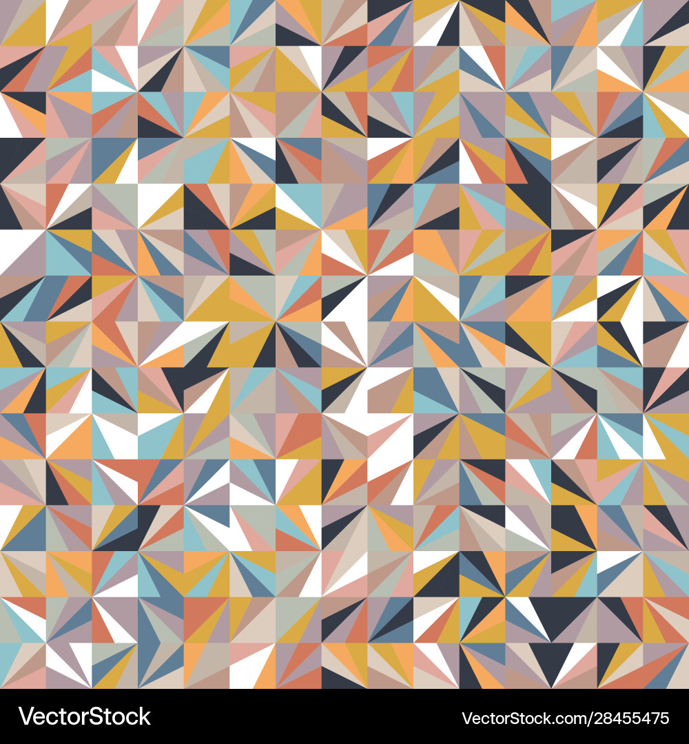 Funky stylized geo triangle square tiling pattern Funky stylized geo triangle square tiling pattern vector image