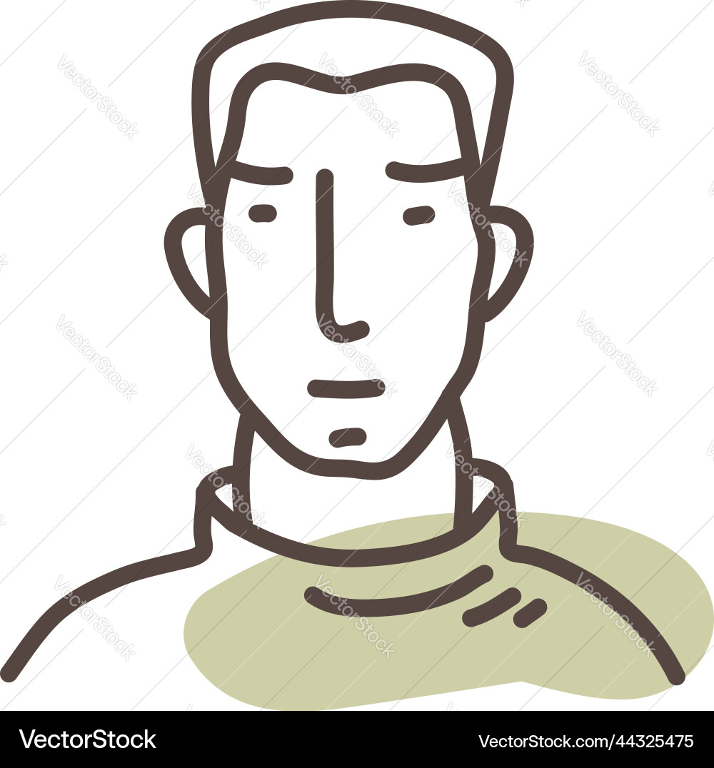 Man with bored face on a white background Vector Image