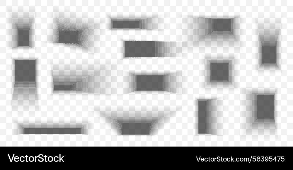 Realistic soft rectangle shadows for branding web Realistic soft rectangle shadows for branding web vector image