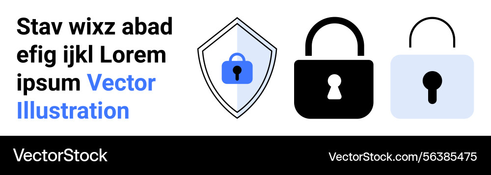 Secure shield and locks symbolizing protection Secure shield and locks symbolizing protection Vector Image