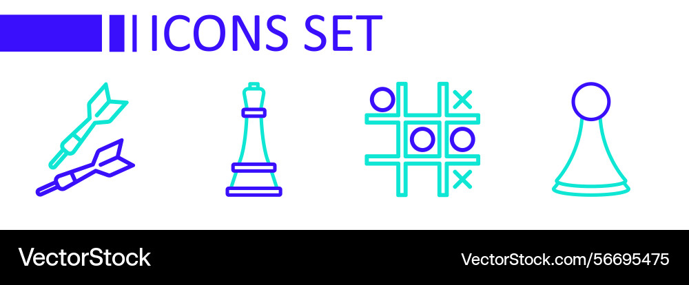 Set line chip for board game tic tac toe chess Set line chip for board game tic tac toe chess vector image