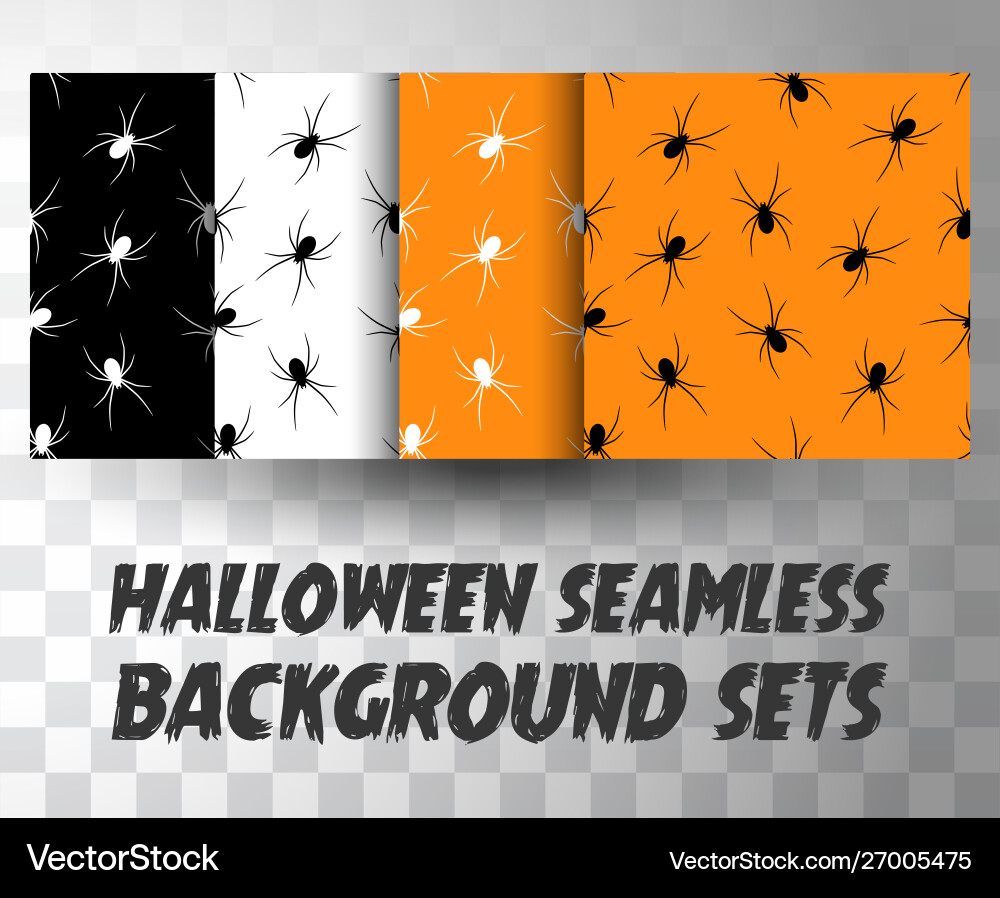 Set seamless pattern spiders with different Set seamless pattern spiders with different Vector Image