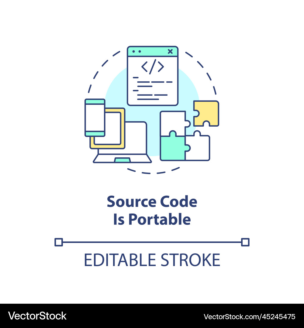 Source code portability concept icon Vector Image