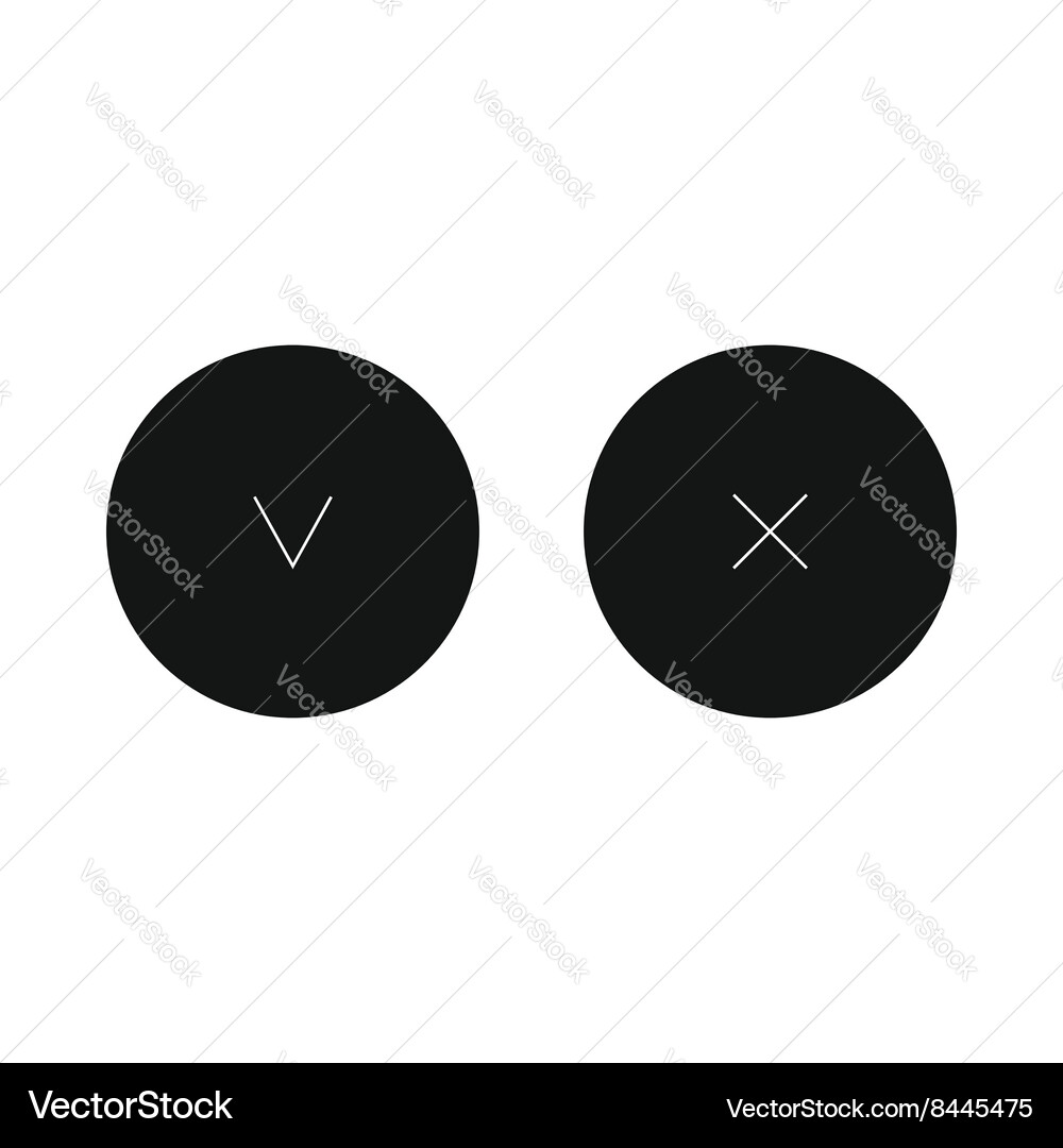 Tick and cross icon in simple style Vector Image