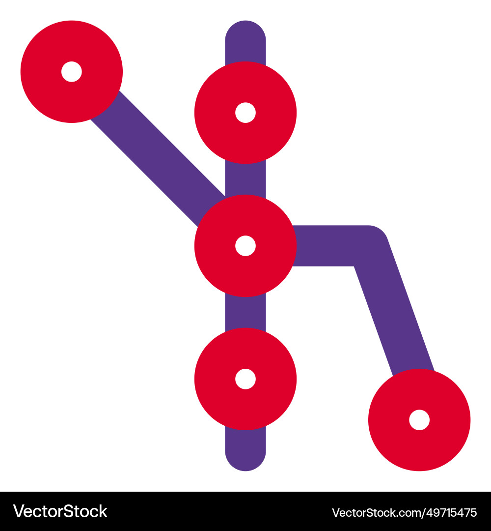 Train system map displaying stops and routes Vector Image