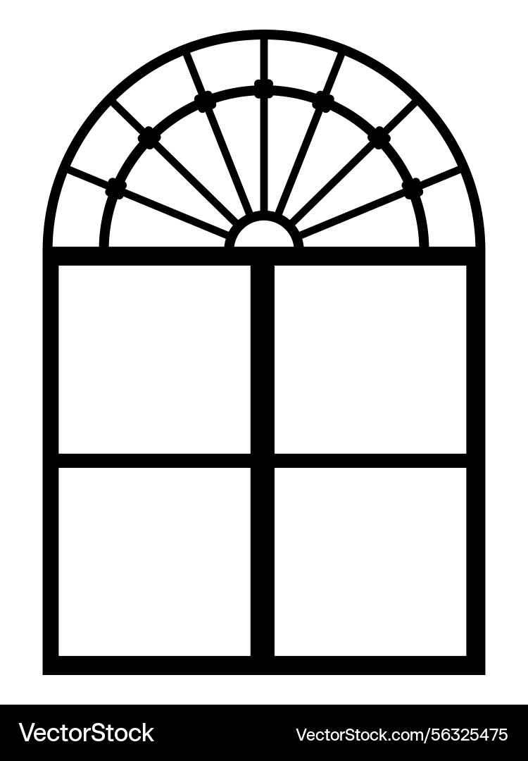 Window frame in elegant style with arch vector image