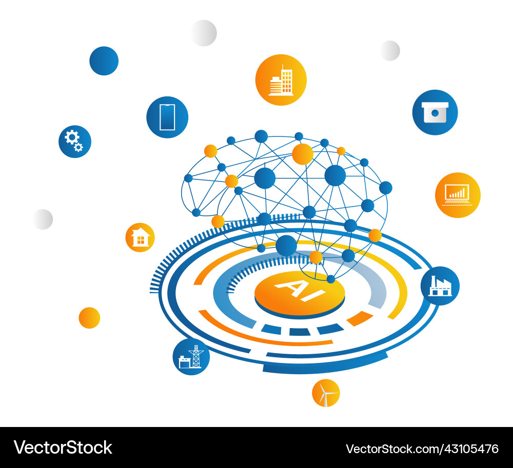 Artificial brain for advanced technology Artificial brain for advanced technology Vector Image