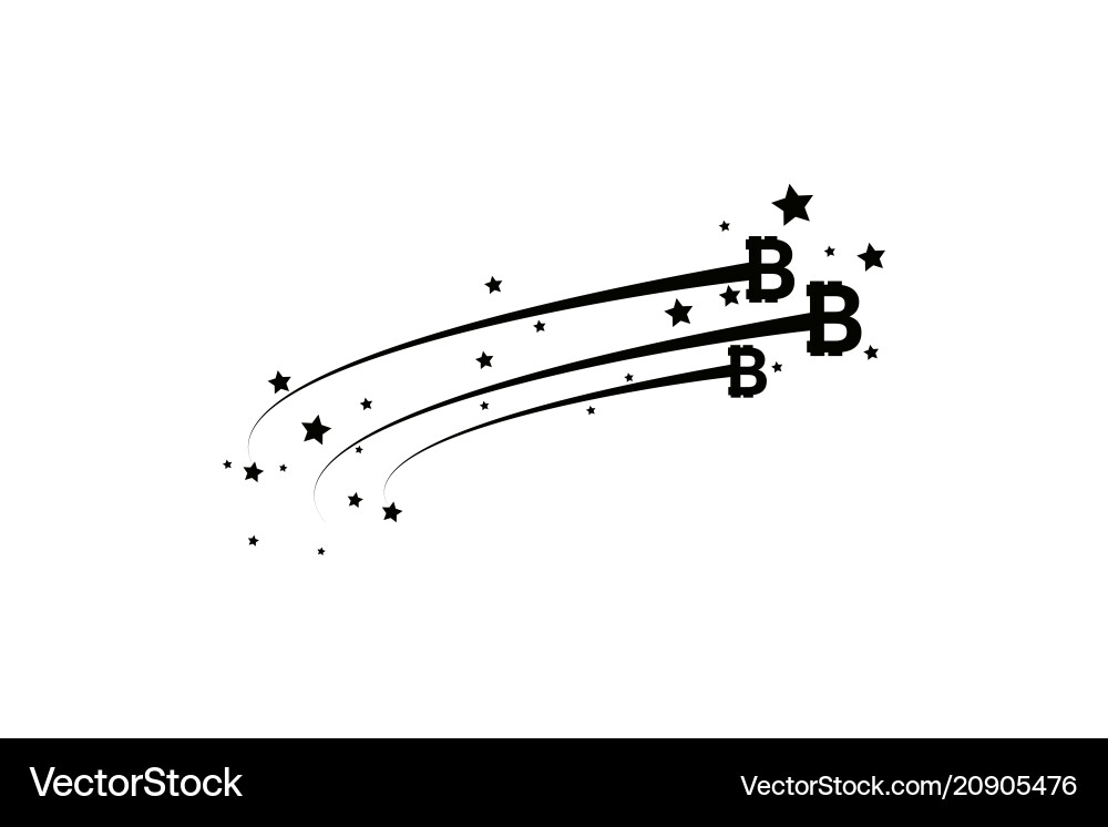 Bitcoin coin with fast speed motion lines Vector Image