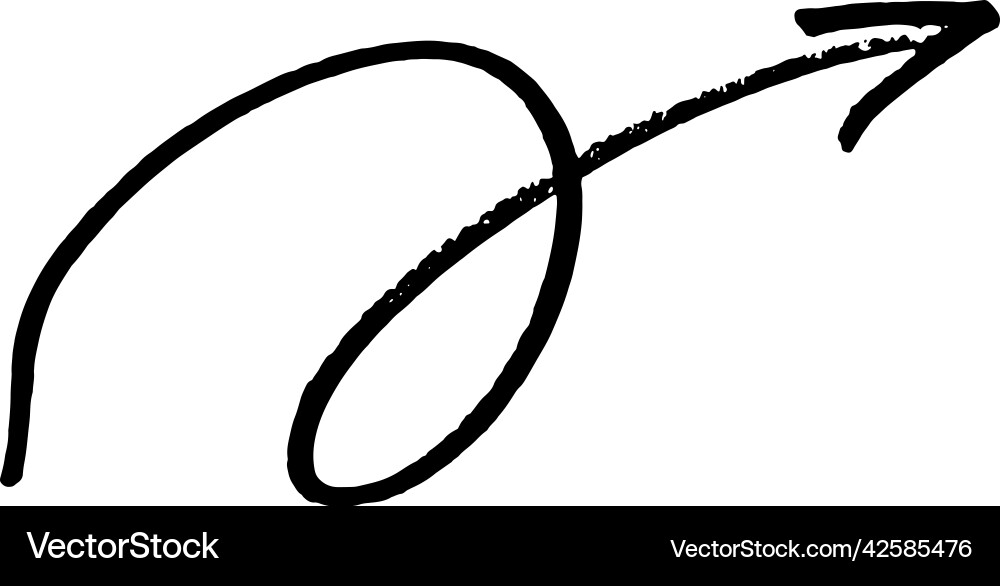 Brushstroke arrow smooth two loop up hand drawn Brushstroke arrow smooth two loop up hand drawn Vector Image