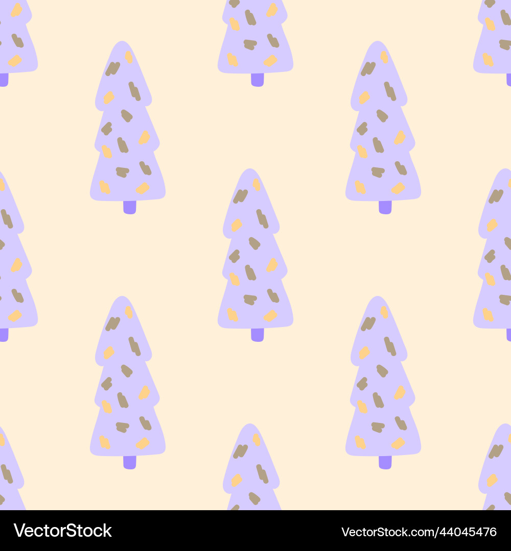 Christmas tree and snowflake seamless pattern new Vector Image
