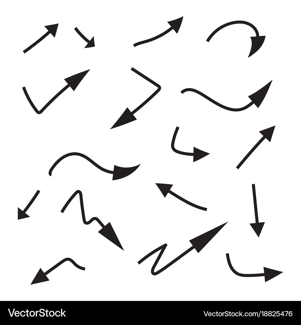 Curved Arrows - Set of Pointers vector image