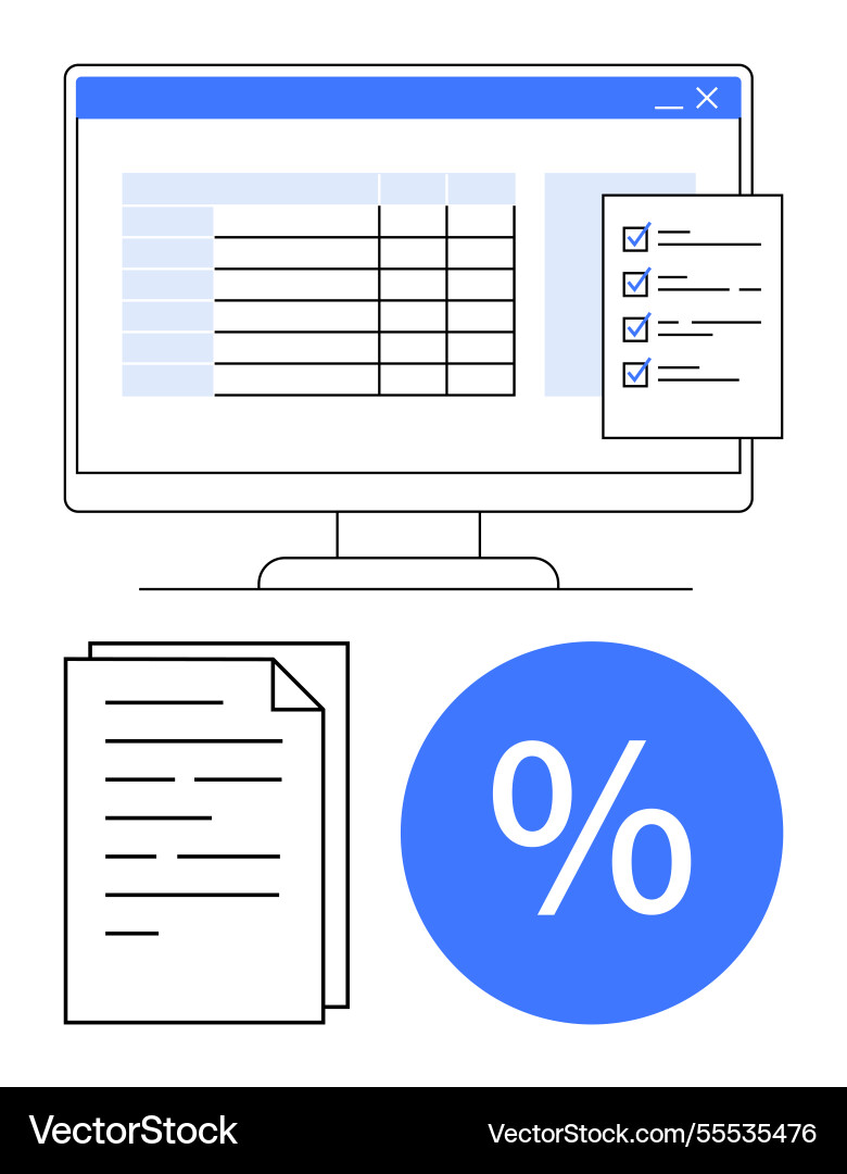 Digital document management with checklist Digital document management with checklist vector image