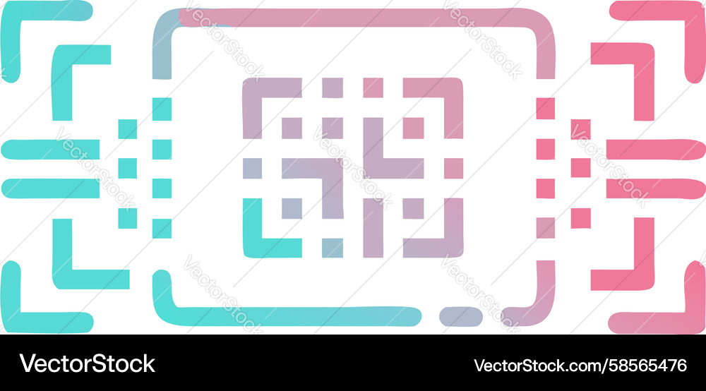Digital Network QR Code Vector Image