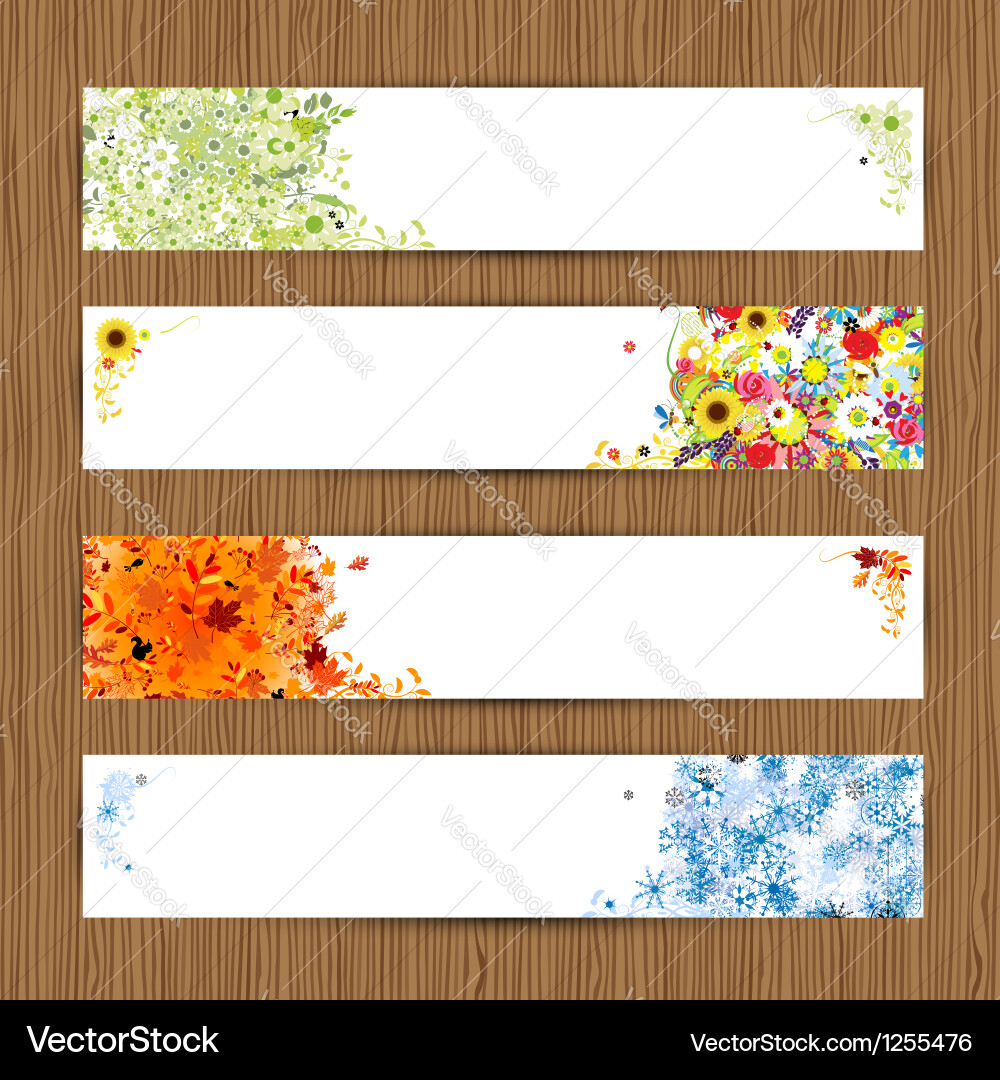 Four seasons - spring summer autumn winter banners