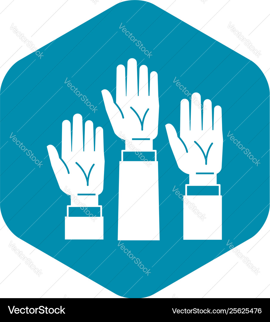 Hands up icon simple style Hands up icon simple style vector image