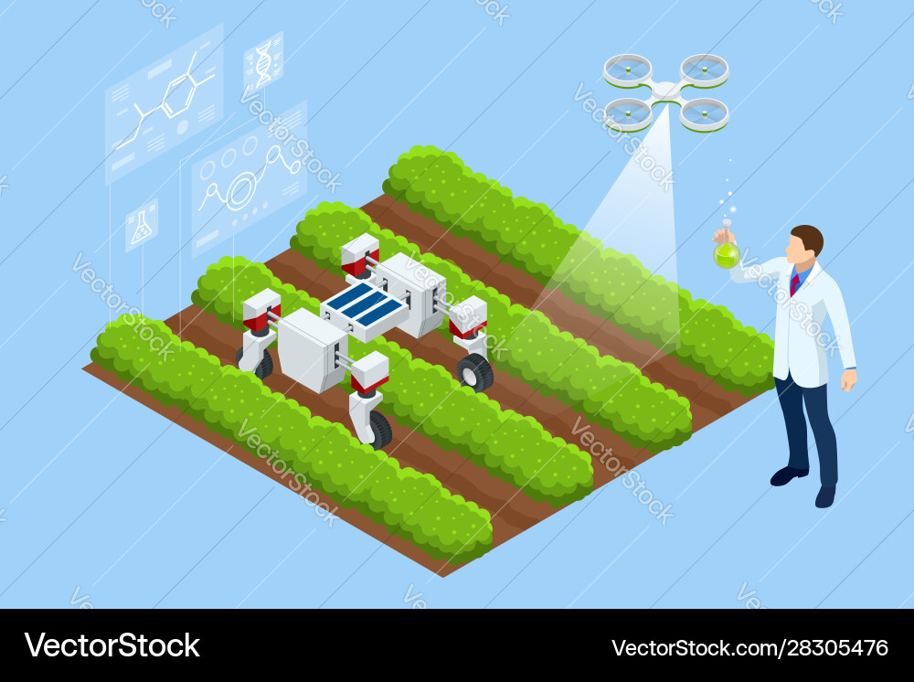 Isometric concept laboratory exploring new Isometric concept laboratory exploring new vector image