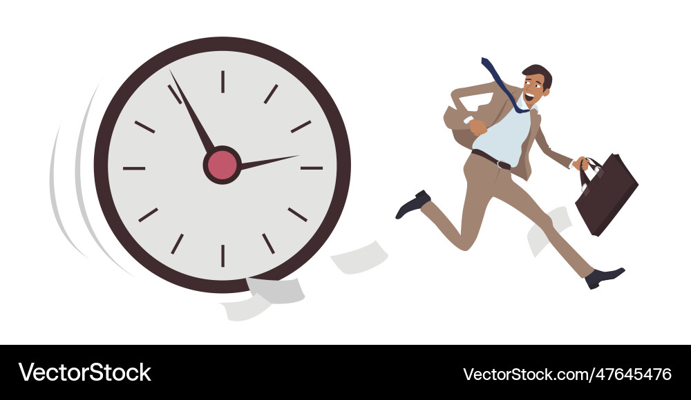 Man does not have time to complete task being Man does not have time to complete task being Vector Image