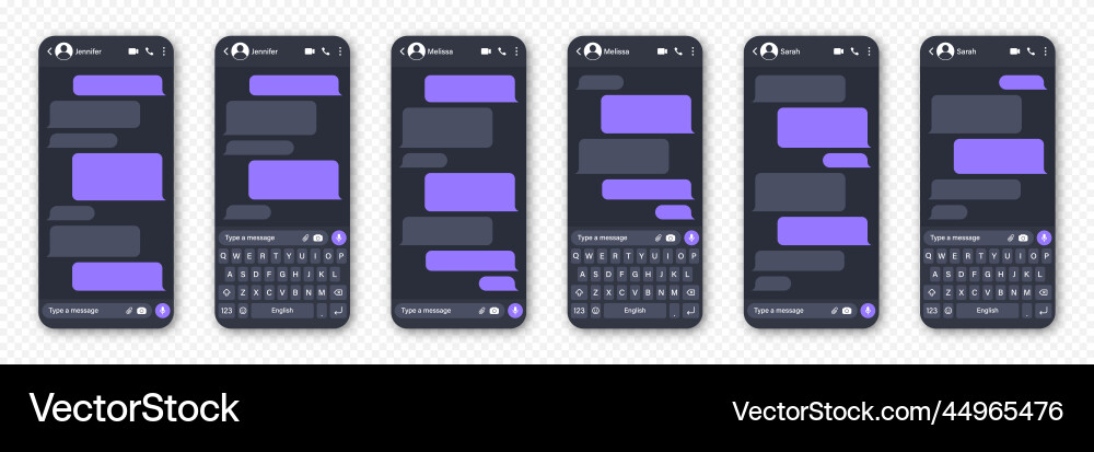 Messaging app design user interface blank sms Messaging app design user interface blank sms vector image