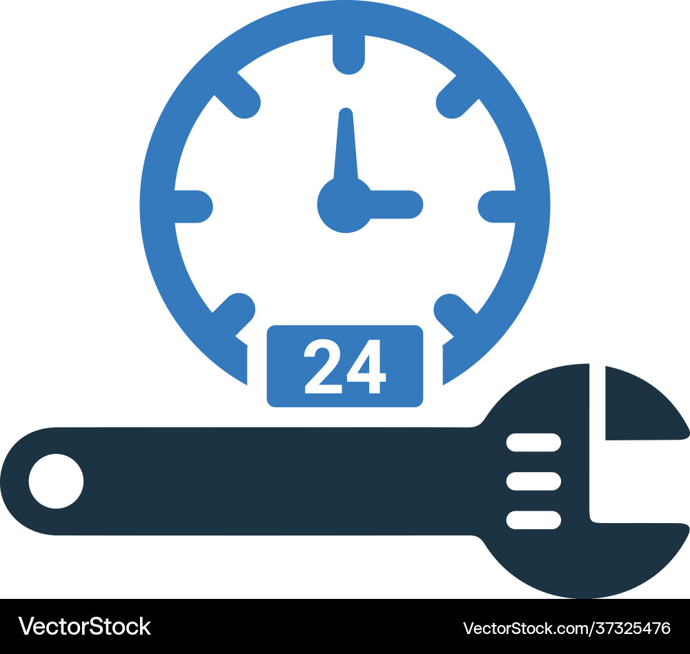 Repair service 24 hours work time icon editable Vector Image