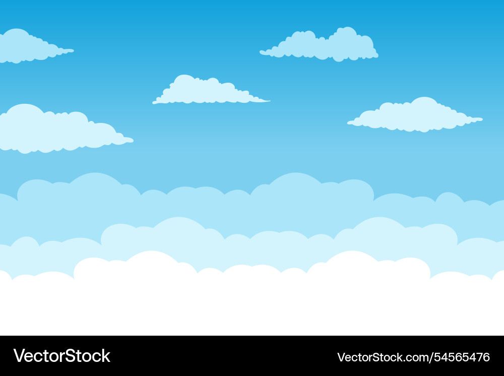 Sky with clouds in flat style Royalty Free Vector Image