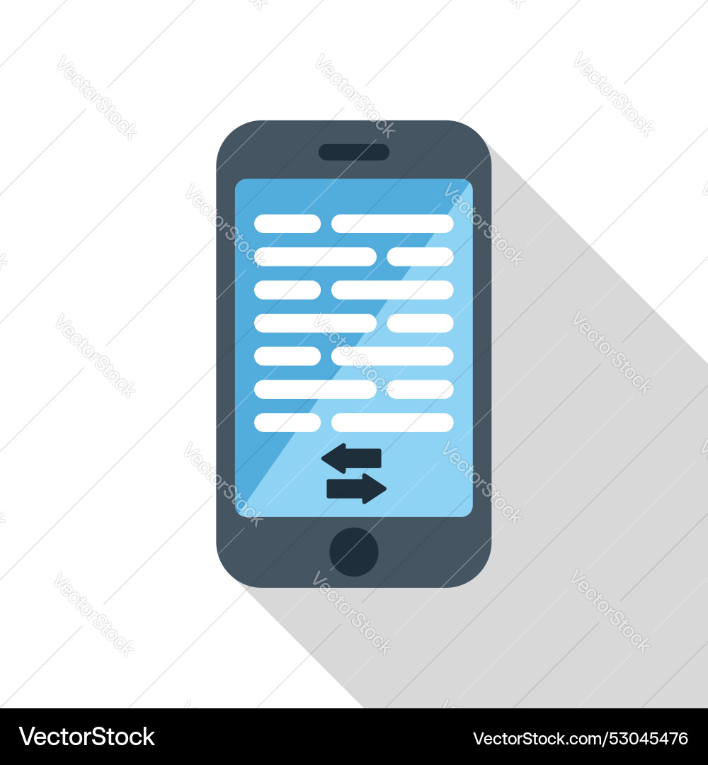 Smartphone showing text messaging app vector image
