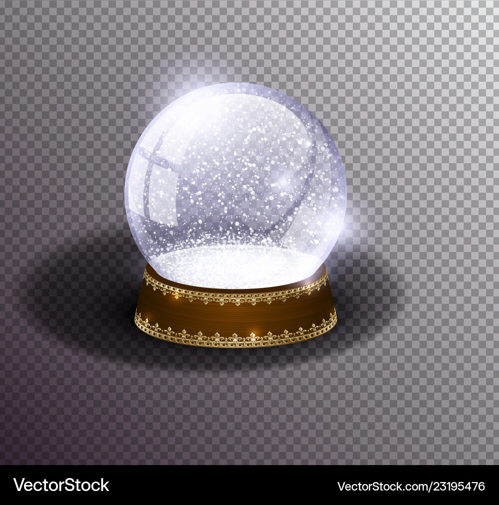 Snow globe empty template isolated Royalty Free Vector Image