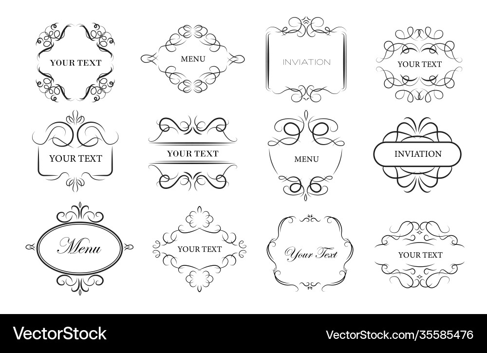 Vintage ornament frames set Royalty Free Vector Image