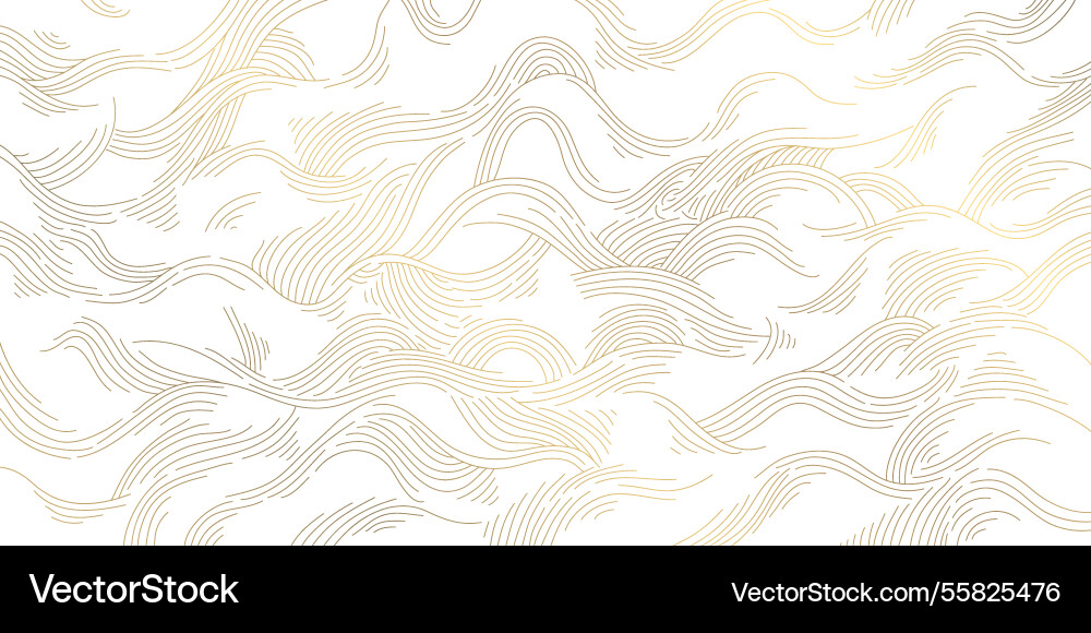 White and gold line luxury organic pattern Vector Image