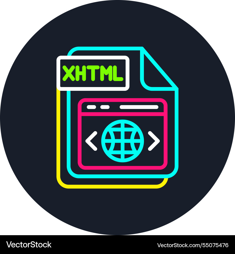 Xhtml line multi color icon vector image