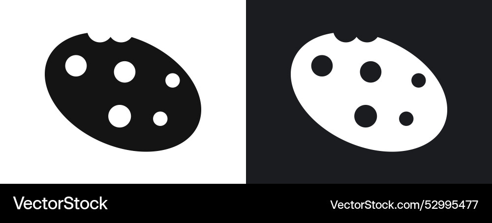 Cookie icon linear graphics set in black Vector Image