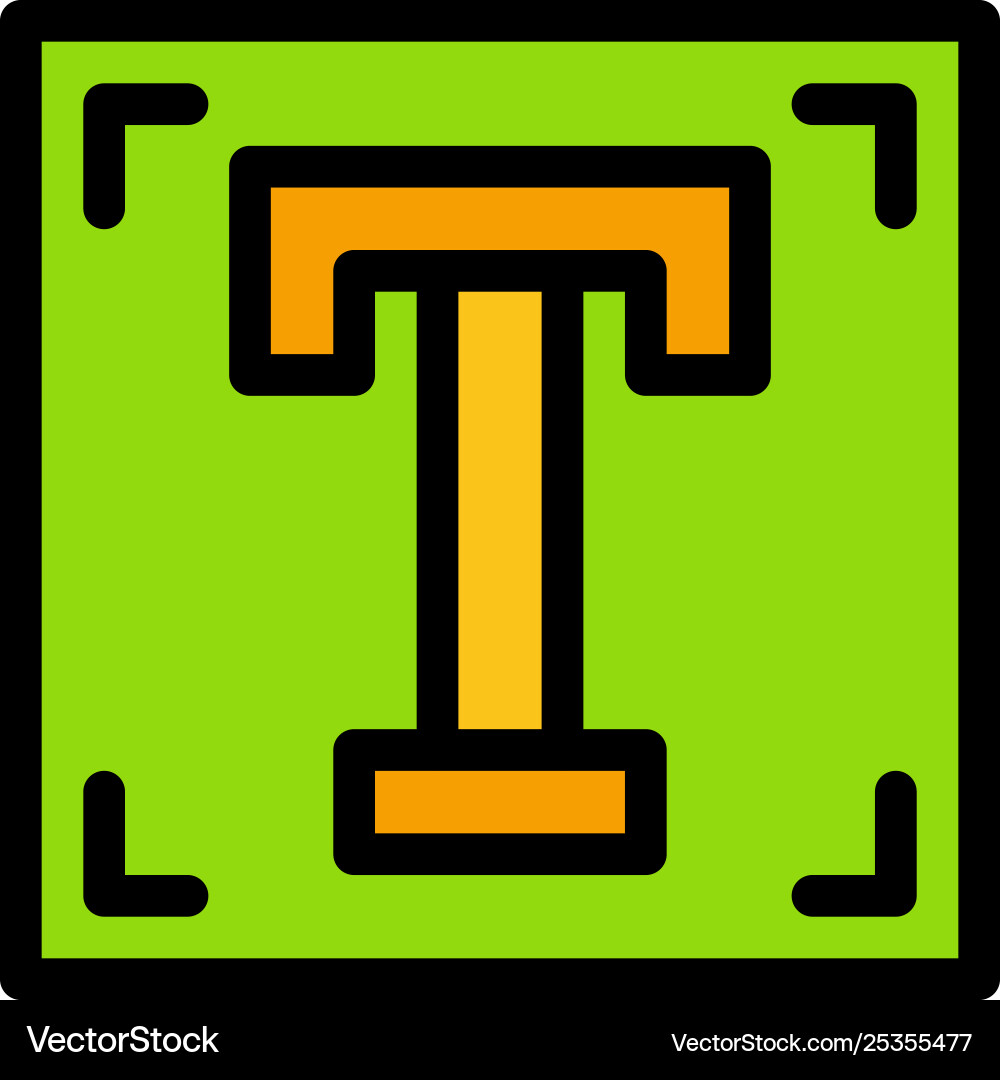 Designer Schrift Pfad Programm Text flache Farbe Symbol vektorbild