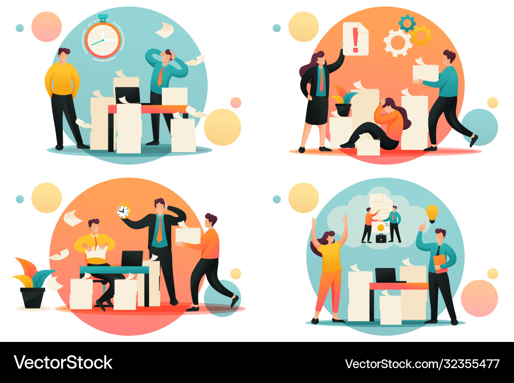 Flat 2d concepts problem solution for web design Vector Image